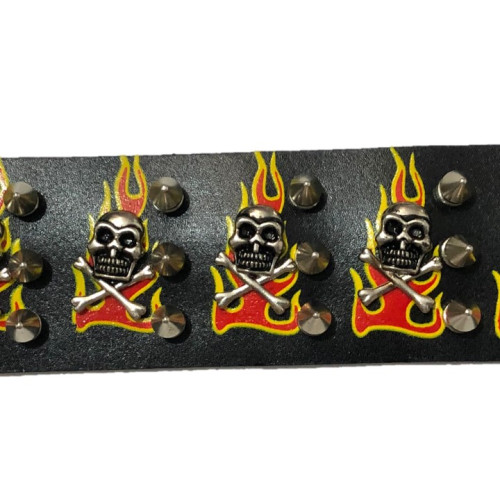 Pulsera Xelement Skull and Flames Spike