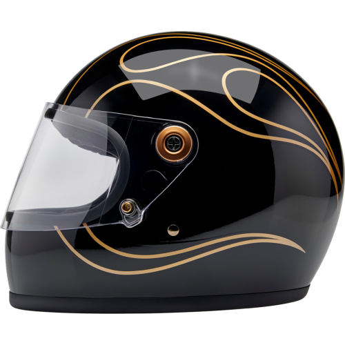 Casco Biltwell Gringo S Llamas - negras brillantes - Grande