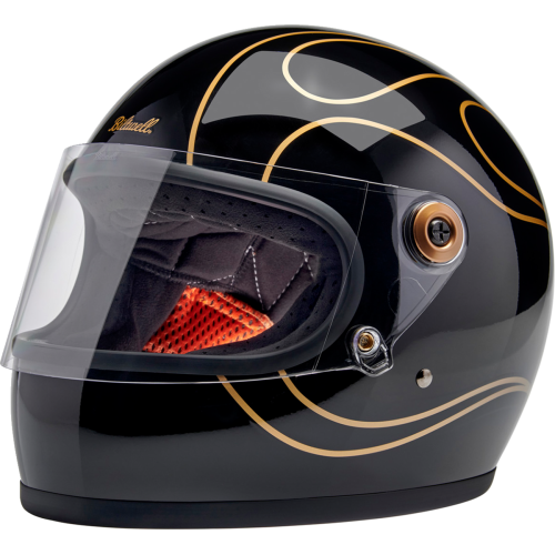 Casco Biltwell Gringo S Llamas - negras brillantes - 2X-Grande