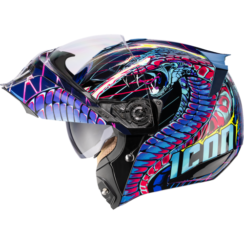 Casco abatible ICON Threshold™ Synthwave Lazer Cobra