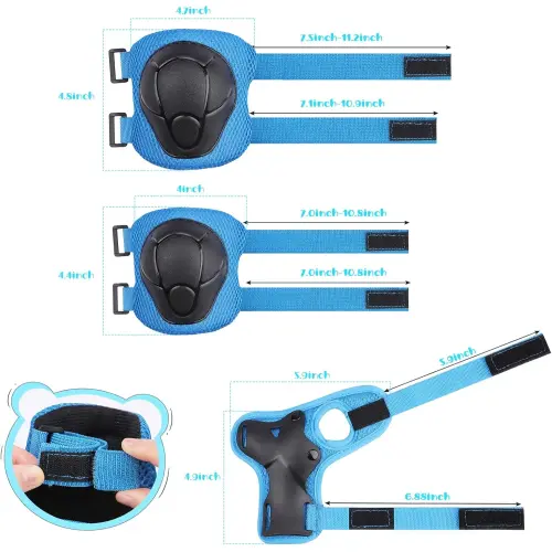 Kit de protecciones rodillas/codos/manos para niños de 3-8