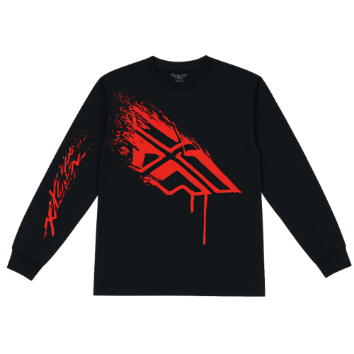 Playera Fly Racing  Inversion manga larga - C: Negro T: Chico