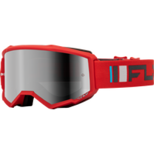 FLY RACING ZONE GOGGLE RED/CHARCOAL W/ SILVER MIRROR/SMOKE LENS