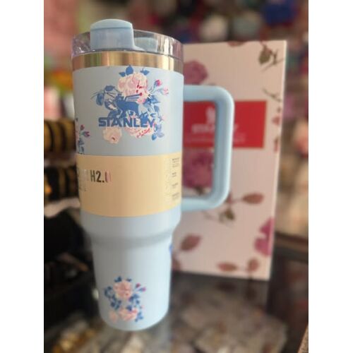 Vaso Térmico de 40 oz de Acero Inoxidable C: Rosas Azules
