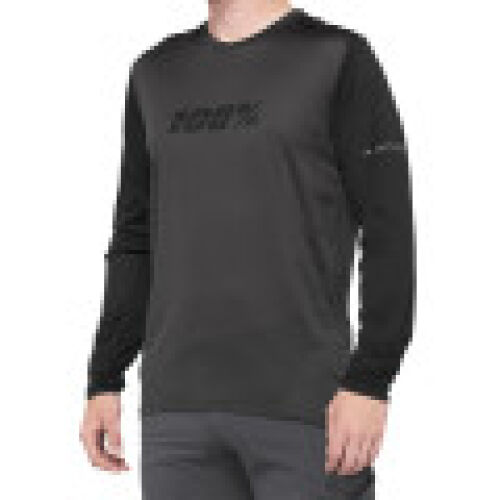 Jersey 100% Ridecamp Manga Larga - Negro Carbón - Chico