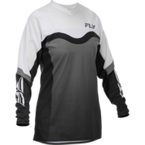 Jersey para Dama Fly Racing F-16 - Gris/Negro/Blanco - Chico