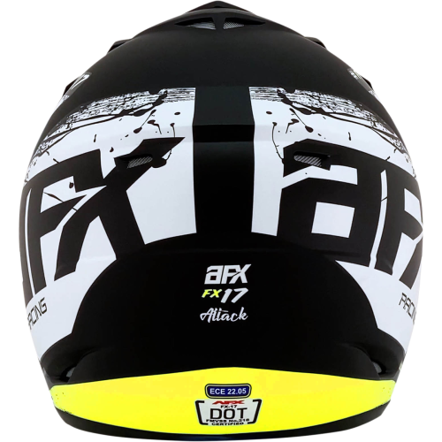 Casco AFX FX-17 Attack para Joven C: Negro Amarillo T: Grande