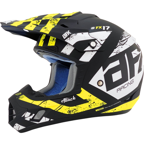 Casco AFX FX-17 Attack para Joven C: Negro Amarillo T: Grande
