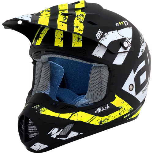 Casco AFX FX-17 Attack para Joven C: Negro Amarillo T: Grande