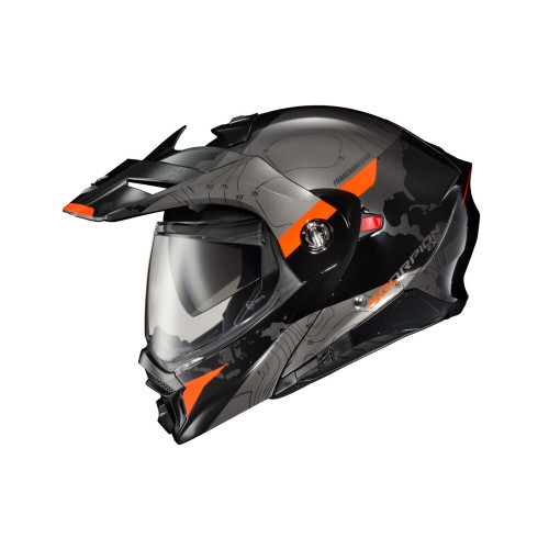 Casco Doble Propósito Scorpion EXO-AT960 Topographic para frío mica Eléctrica - Hi-Viz Naranja - Mediano
