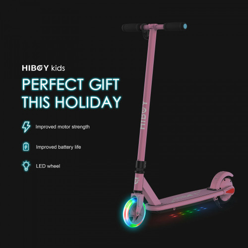Scooter eléctrico Hiboy N1 para niños Llanta de 5" con luces delanteras Rosa