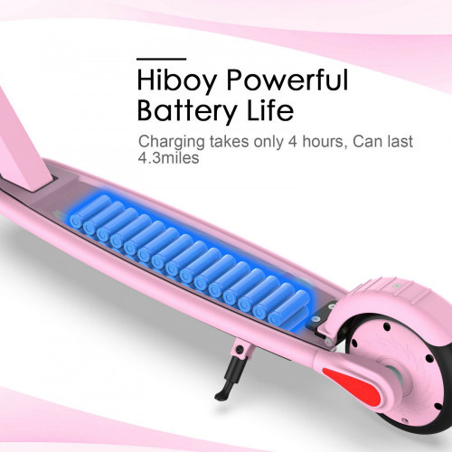 Scooter eléctrico Hiboy N1 para niños Llanta de 5" con luces delanteras Rosa