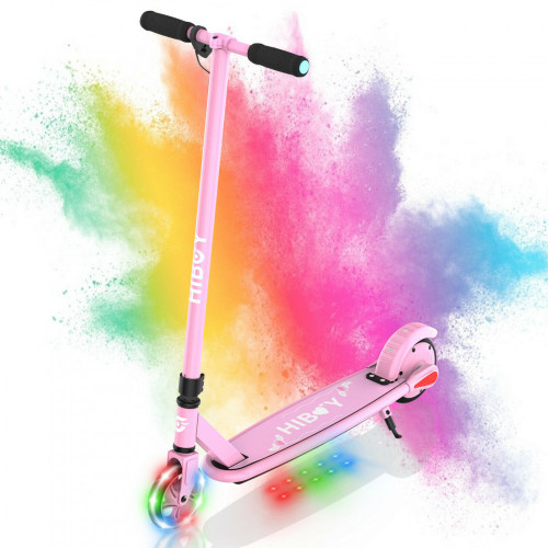 Scooter eléctrico Hiboy N1 para niños Llanta de 5" con luces delanteras Rosa
