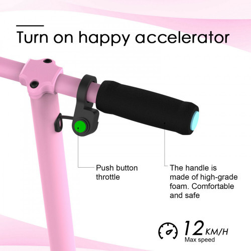 Scooter eléctrico Hiboy N1 para niños Llanta de 5" con luces delanteras Rosa