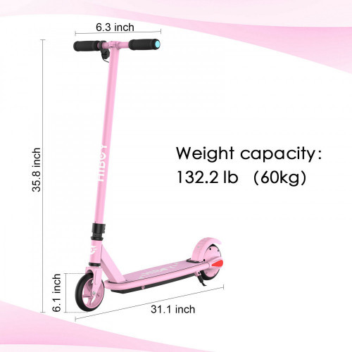 Scooter eléctrico Hiboy N1 para niños Llanta de 5" con luces delanteras Rosa