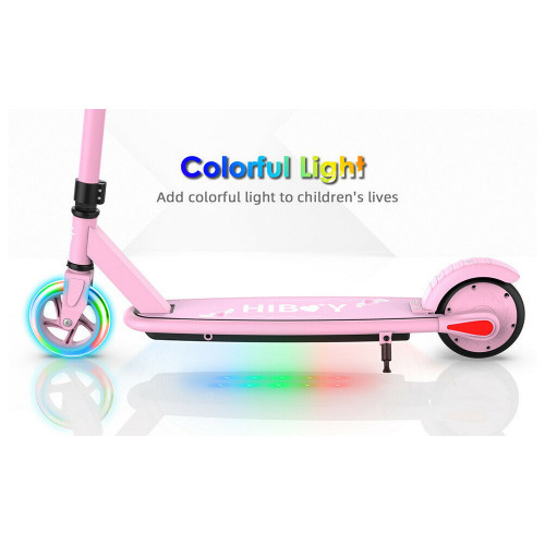 Scooter eléctrico Hiboy N1 para niños Llanta de 5" con luces delanteras Rosa
