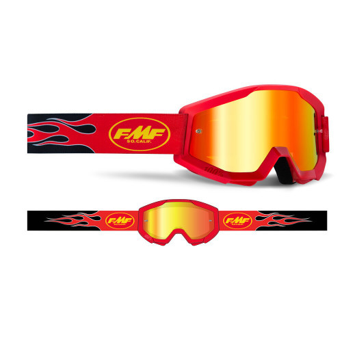 Goggles FMF PowerCore Flamas - Rojo - Rojo Espejo