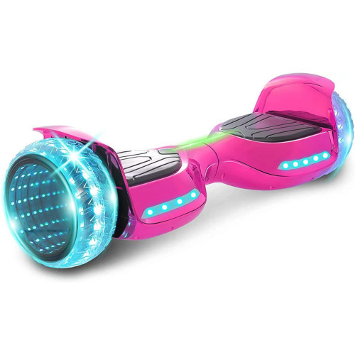 Hoverboard Patineta eléctrica cromada  ruedas de 6.5 con LEDs y Bluetooth