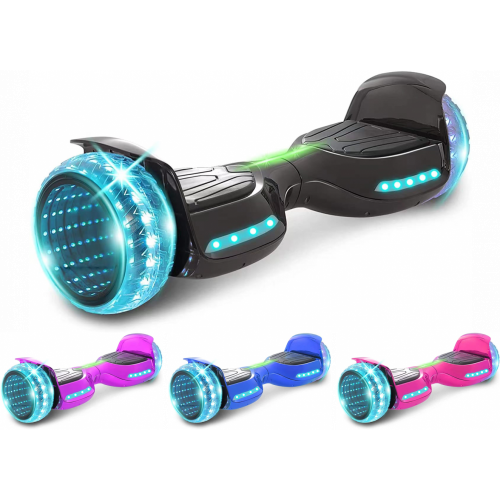 Hoverboard Patineta eléctrica cromada  ruedas de 6.5 con LEDs y Bluetooth