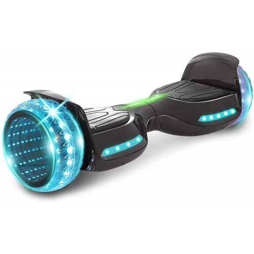 Hoverboard Patineta eléctrica cromada  ruedas de 6.5 con LEDs y Bluetooth