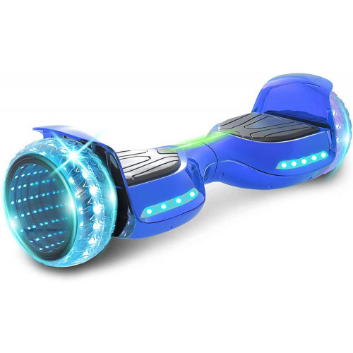 Hoverboard Patineta eléctrica cromada  ruedas de 6.5 con LEDs y Bluetooth